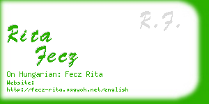 rita fecz business card
